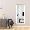 22" x 48" Led Lighted Full Length Mirror; Body Mirrors with Matte Gold Frame; Touch Switch and Stepless Dimmable