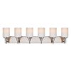 6-Light Bathroom Light Fixtures, Vanity Lights for Mirror with Milky White Glass Shade