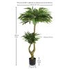 5FT Artificial Willow Tree Tall Fake Potted Plant Faux Green Silk Tree with Black Plastic Pot for Indoor Home Office Living Room Bedroom Decoration