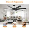 72 inch Ceiling Fans no Light with Remote Control, 8 Reversible Blade, Quiet DC Motor, Timer Function, 6-Speed