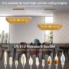 Modern Chandeliers for Dining Room, 54" Large Rectangle Gold Kitchen Chandelier Over Table, 12-Light with Smoke Glass Ceiling Lights