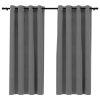 Blackout Curtains with Rings 2 pcs Gray 54"x95" Velvet