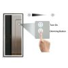 22" x 48" Led Lighted Full Length Mirror; Body Mirrors with Antique Brass Frame; Touch Switch and Stepless Dimmable