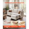Modular Sectional Sofa, 3-Seater Modular Sofa with Hidden Storage, Cloud Sectional Couch with Ottoman & High Rebound Sponge