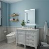 24" x 30" LED Lighted Bathroom Mirror Cabinet with 3-Layer Storage Shelves; Non-contact Motion Sensor; Surface Mounting Only (Door Left Open)