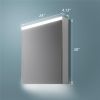 24" x 30" LED Lighted Bathroom Mirror Cabinet with 3-Layer Storage Shelves; Non-contact Motion Sensor; Surface Mounting Only (Door Left Open)