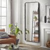 71"x31" Morden Round Angle Rectangle Black Alloy Aluminium Framed Full-Length Mirror Bathroom Vanity Mirror for Bedroom Entryway, Living/Dressing Room