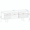 Manhattan Comfort Liberty 70.86" Mid-Century Modern TV Stand with 4 Shelving Spaces and 1 Drawer in White with Solid Wood Legs
