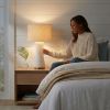 Cascade Glass Lamp Golden Base Off White Glass Table Lamp