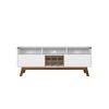 Manhattan Comfort Camberly 62.99 TV Stand with 5 Shelves and Wine Storage in White and Cinnamon