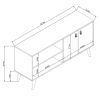 Manhattan Comfort Amber 53.7" TV Stand with Faux Leather Handles in Blue and Nature