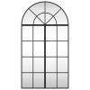 Wall Mirror Black Glass, Powder-coated iron 23.6 x 43.3 in