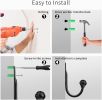 Curtain Holdbacks Black 2pcs, Curtain Tiebacks Wall Mounted Curtain Hooks Holders for Drapes