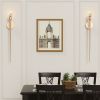 2-Pack Golden Candle Holder Torch Wall Light, Electronic Candle Wall Scone