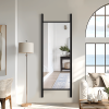 63"*24"Solid wood ladder rectangular black full-length mirror for Living Room, Bedroom, Hanging or Leaning Against The Wall