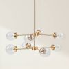 8-Light Metal Chandelier with Globe Bulbs Gold/Clear See below