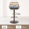 Modern Swivel Bar Stools Set of 2 Adjustable Counter Height Chairs with Footrest for Kitchen, Dining Room (Blue)