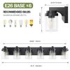 6 Light Bathroom Light Fixtures Over Mirror Bathroom Vanity Light, Black Vanity Lights with Clear Glass Shade