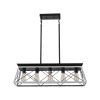(Same as W134065438/L1001) 32" Black White Industrial 5-Light Pendant Chandelier, Modern Metal Cage Design, Adjustable Hanging Light for Dining Room
