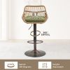 Modern Swivel Bar Stools Set of 2 Adjustable Counter Height Chairs with Footrest for Kitchen, Dining Room (Green)