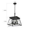 (Same as W1340111204/L1010) 16" Black Gold Industrial 4-Light Pendant Chandelier, Modern Metal Cage Design, Adjustable Hanging Light for Dining Room