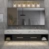 37" Golden 6-Light Vanity Light with Clear Glass Shades, Modern Iron Metal Bathroom Wall Fixture for Mirror