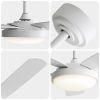 42 Inch White Ceiling Fan with 22W LED Light and Remote Control MDF Blades Reversible DC Motor