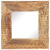 Mirror Natural wood grain Solid mango wood 19.7 in square