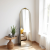 67"*23"Wooden right-angled arched gold full-length mirror with stand for Living Room, Bedroom, Hanging or Leaning Against The Wall
