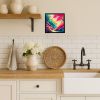 Colorful Azaleas Framed Metal Print Bathroom, Kitchen, Office, Home Decor Wall Art Ready to Hang, Square, 8X8