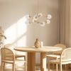 8-Light Metal Chandelier with Globe Bulbs Gold/Clear See below