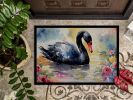Black Swan Doormat Front Door Mat Indoor Outdoor Rugs for Entryway, Non Slip Washable Low Pile, 24H X 36W