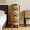 Wooden coffee table, side table, sofa table, bedside table, with storage space and unique rattan design