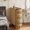 Wooden coffee table, side table, sofa table, bedside table, with storage space and unique rattan design