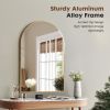 Arched Bathroom Mirror with Metal Frame, Rust-Resistant Anti-Fog Vanity Mirror for Bedroom, Entryway, Living Room, Black