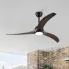 (Same SKU W1592P176977 ) 52" Ceiling Fan, Indoor Outdoor Ceiling Fan With Light with Remote Control, Noiseless Reversible Motor, 6 Speed ,3 Color