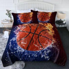 3pcs Water Fire Basketball Comforter Set Burning Fire Thin Bedding Duvet Game Summer Quilt Set Twin Size(temu Can Only Be Self-picked Up) (Option: Defaulttitle)