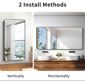 Fog and break-resistant bathroom mirror with rectangular frame, tempered glass and rounded corners Living room and bedroom wall mirror (AAR5076H38*38: AAR5076H40*30)