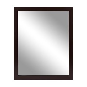 Wall Mount Mirror 11.8x15.7Inch Wood-Like Frame Rectangle Modern Hanging Mirror for Bathroom Bedroom Living Room (Color: Black, size: 30 x 40cm)