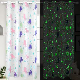 Muwago Unicorn Curtains for Girls Bedroom Decor (size: 52 * 72 inch)