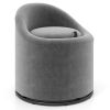 Barrel Chair with Storage 360° Swivel Upholstered Vanity Chair
