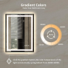 Tempered Glass Frame Mirror for Bedroom, 20 "x28" Triple Color Temperature/RGB, Smart Touch Button Lighting Control