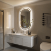 Tempered Glass Frame Mirror with Anti-Fog and Anti-Shatter Features,20"x28" Rectangular Wall-Mounted Bathroom Mirror