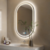 Tempered Glass Frame Mirror with Anti-Fog and Anti-Shatter Features,20"x28" Rectangular Wall-Mounted Bathroom Mirror