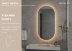Tempered Glass Frame Mirror with Anti-Fog and Anti-Shatter Features,20"x28" Rectangular Wall-Mounted Bathroom Mirror