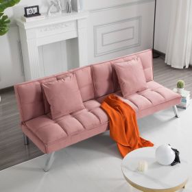 63.8' Futon Sofa bed (Color: RD)
