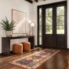 Washable Runner Rug 2x6, Moroccan Faux Wool Runner Rug Non Slip for Hallways Kitchen Entryway Laundry Room Bedroom Bathroom, Low Pile
