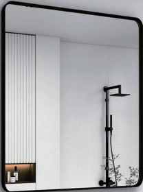Tempered Glass Frame Mirror with Anti-Fog and Anti-Shatter Features 24 "x30" Bathroom Mirror, Rectangular Mirror, Wall-Mounted Bathroom Frame Mirror (PSAAR6076H: PSAAR6076H)