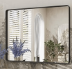 Tempered Glass Frame Mirror with Anti-Fog and Anti-Shatter Features 24 "x30" Bathroom Mirror, Rectangular Mirror, Wall-Mounted Bathroom Frame Mirror