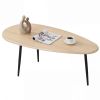 Oval Coffee Table Mid Century Center Table with Sturdy Metal Construction